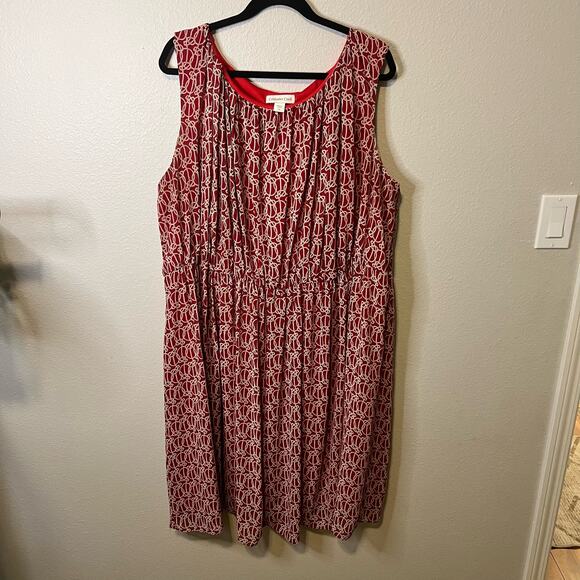 Coldwater Creek Red Patterned Sleeveless Dress Size 2X - Picture 1 of 5